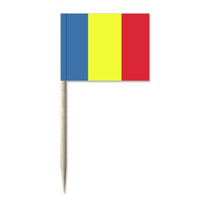 Roemenie cocktailprikkers - 8 cm - 50x stuks - mini vlaggetjes - landen decoraties