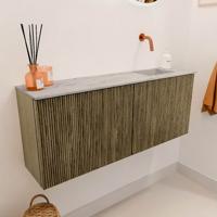 Toiletmeubel Mondiaz Joya Dlux | 100 cm | Meubelkleur Dusk | Faye wastafel Glace Wasbak Rechts | Zonder kraangat(en)