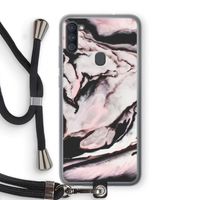 Roze stroom: Samsung Galaxy A11 Transparant Hoesje met koord