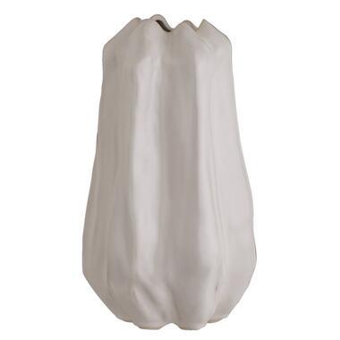 Vaas Fleurie - off-white - stoneware - 34,8x19,5x19 cm - Leen Bakker