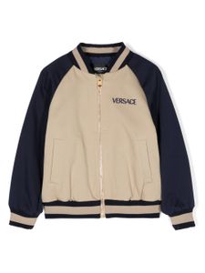 Versace Kids veste bomber à logo brodé - Tons neutres