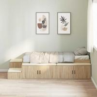 Opbergbedframe Sonoma Eiken 234 x 103 x 53.5 cm Bewerkt hout