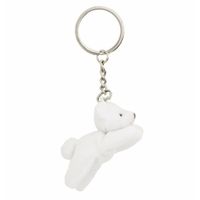 Pluche sleutelhanger ijsbeer knuffel 6 cm   -