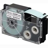 Gelamineerde Tape voor Labelmakers Casio XR-18X Transparant Zwart