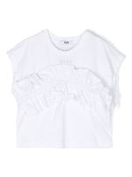 MSGM Kids t-shirt en coton à volants - Blanc