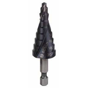 Bosch Accessories 2608588070 HSS Getrapte boor 4 - 20 mm TiAIN Gezamenlijke lengte 70.5 mm 1/4 (6.3 mm) 1 stuk(s)