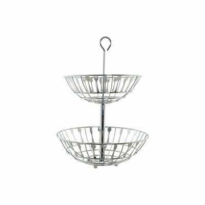 Fruitschaal DKD Home Decor Zilverkleurig Metaal Plastic 28 x 28 x 40 cm