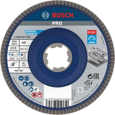 Bosch Accessoires X-LOCK Lamellenschijf schuin, kunststof Ø125mm, G 60, X571, 
Best for Metal - 2608621768
