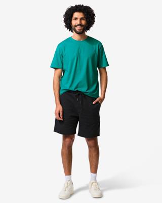 HEMA Herenshort regular fit sweatstof zwart (zwart)