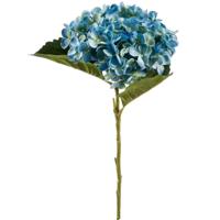Kunstbloem Hortensia tak - Annabelle - 52 cm - blauw - Kunst zijdebloem - Hydrangea   -