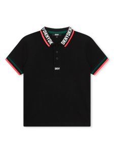 Dkny Kids polo à logo imprimé - Noir