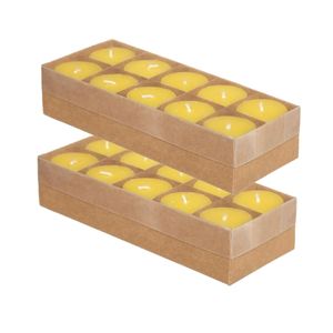 20x stuks Citronella stomp kaarsjes 7 branduren geel