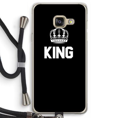 King zwart: Samsung Galaxy A3 (2016) Transparant Hoesje met koord