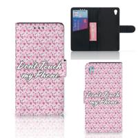 Sony Xperia Z3 Portemonnee Hoesje Flowers Pink DTMP