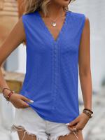 Lace Plain Casual Tank Top