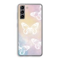 White butterfly: Samsung Galaxy S21 Transparant Hoesje White butterfly: Samsung Galaxy S21 Transparant Hoesje