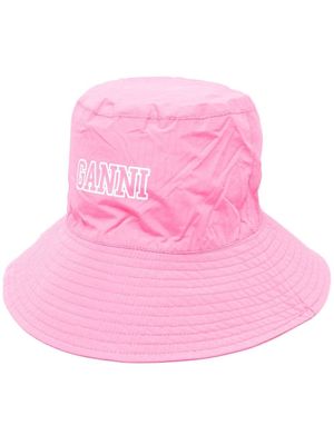 GANNI bob à logo imprimé - Rose