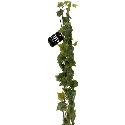 Bellatio Design kunstplant / hangplant bladeren slinger - Klimop / hedera - groen - 180 cm
