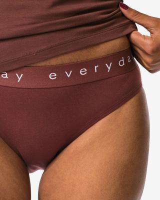 HEMA Damesslip katoen everyday tailleband donkerbruin (donkerbruin)