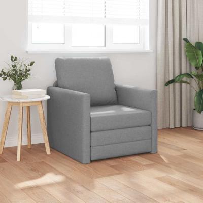 Vloerslaapbank met kussen Lichtgrijs 74 x 77 x 81 cm Stof