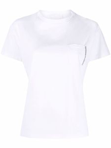 Fabiana Filippi t-shirt à ornements métalliques - Blanc