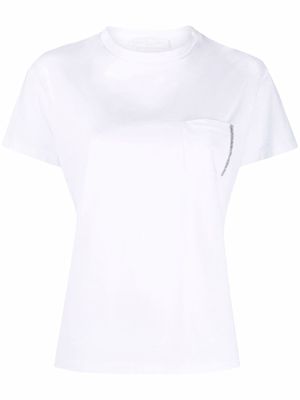 Fabiana Filippi t-shirt à ornements métalliques - Blanc