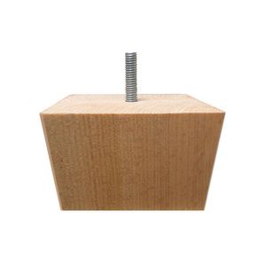 Meubelpoot vierkant 9 bij 9 cm en hoogte 6 cm van massief hout (M8)