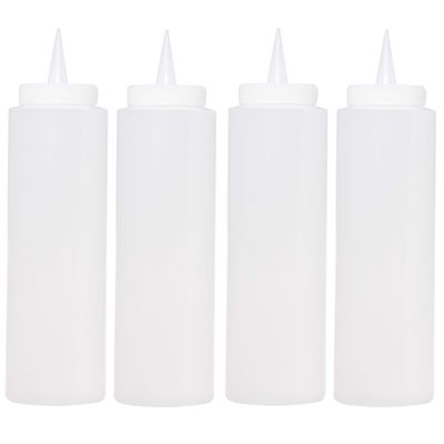 4x Set van 2x transparante doseerflessen/sausflessen 400 ml/40 cl/0,4 liter