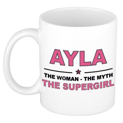 Ayla cadeau mok - Woman Myth Supergirl - naam koffiemok - 300 ml - collega - moederdag Ayla cadeau mok - Woman Myth Supergirl - naam koffiemok - 300 ml - collega - moederdag