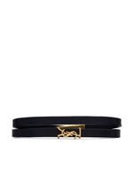 Saint Laurent bracelet multi-tours en cuir - Noir