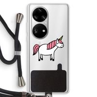 Eenhoorn: Huawei P50 Pro Transparant Hoesje met koord