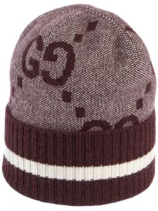 Gucci bonnet en cachemire à logo GG - Marron