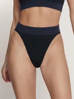 Aloe vera Highleg dames slip - Ever infused - Hoog opgesneden dames slip - Tanga slip - XS - Zwart - Onderbroek - Ondergoed - XS - Onderbroek - -