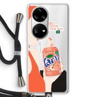 Peach please!: Huawei P50 Pro Transparant Hoesje met koord