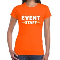Event staff tekst t-shirt - oranje - voor dames - evenementen personeel - crew kleding