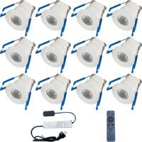 Velvalux LED Veranda Spot Set 12 Stuks - 3W - 4000K - Dimbaar - IP65