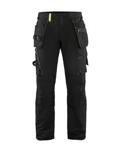 Blåkläder Werkbroek met 4-weg stretch 15221645 | Zwart/High-Vis Geel | Maat 44 - 7330509723944