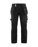 Blåkläder Werkbroek met 4-weg stretch 15221645 | Zwart/High-Vis Geel | Maat 58 - 7330509724019