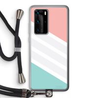 Strepen pastel: Huawei P40 Pro Transparant Hoesje met koord