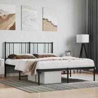 Bedframe met hoofdbord metaal zwart 120x200 cm