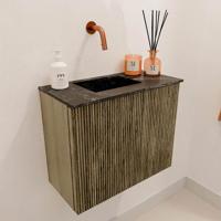 Toiletmeubel Mondiaz Joya Dlux | 50 cm | Meubelkleur Dusk | Faye wastafel Lava Wasbak Links | Zonder kraangat(en)