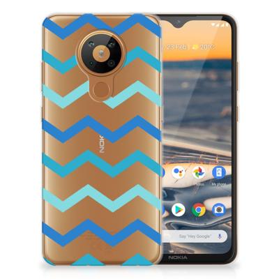Nokia 5.3 | TPU bumper | Zigzag Blauw
