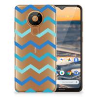 Nokia 5.3 | TPU bumper | Zigzag Blauw