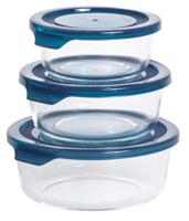 Sareva Glazen Ovenschalen / Vershoudbakje Cook & Fresh - Rond - 3-delig