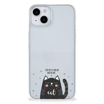 iPhone 15 Telefoonhoesje met Naam Cat Good Day