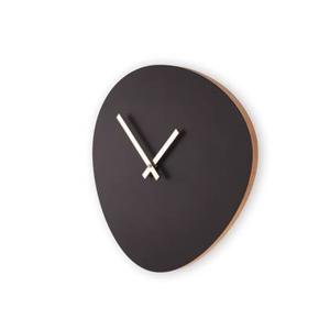KLOQ Wandklok &apos;Pebble&apos; Satijn Zwart & Glimmend Goud (SE)