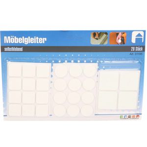 Antikras meubelvilt 28-delig wit    -