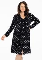 Yoek Cardigan long DOTS | Zwart | Maat 54/56 Yoek Cardigan long DOTS | Zwart | Maat 54/56
