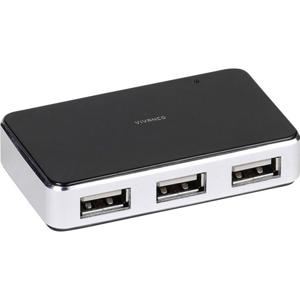 Vivanco IT-USBHUB4PWR USB 2.0-hub 4 poorten Zwart, Zilver