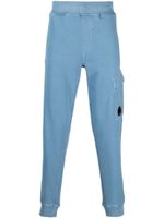 C.P. Company pantalon de jogging en coton à plaque logo - Bleu - thumbnail